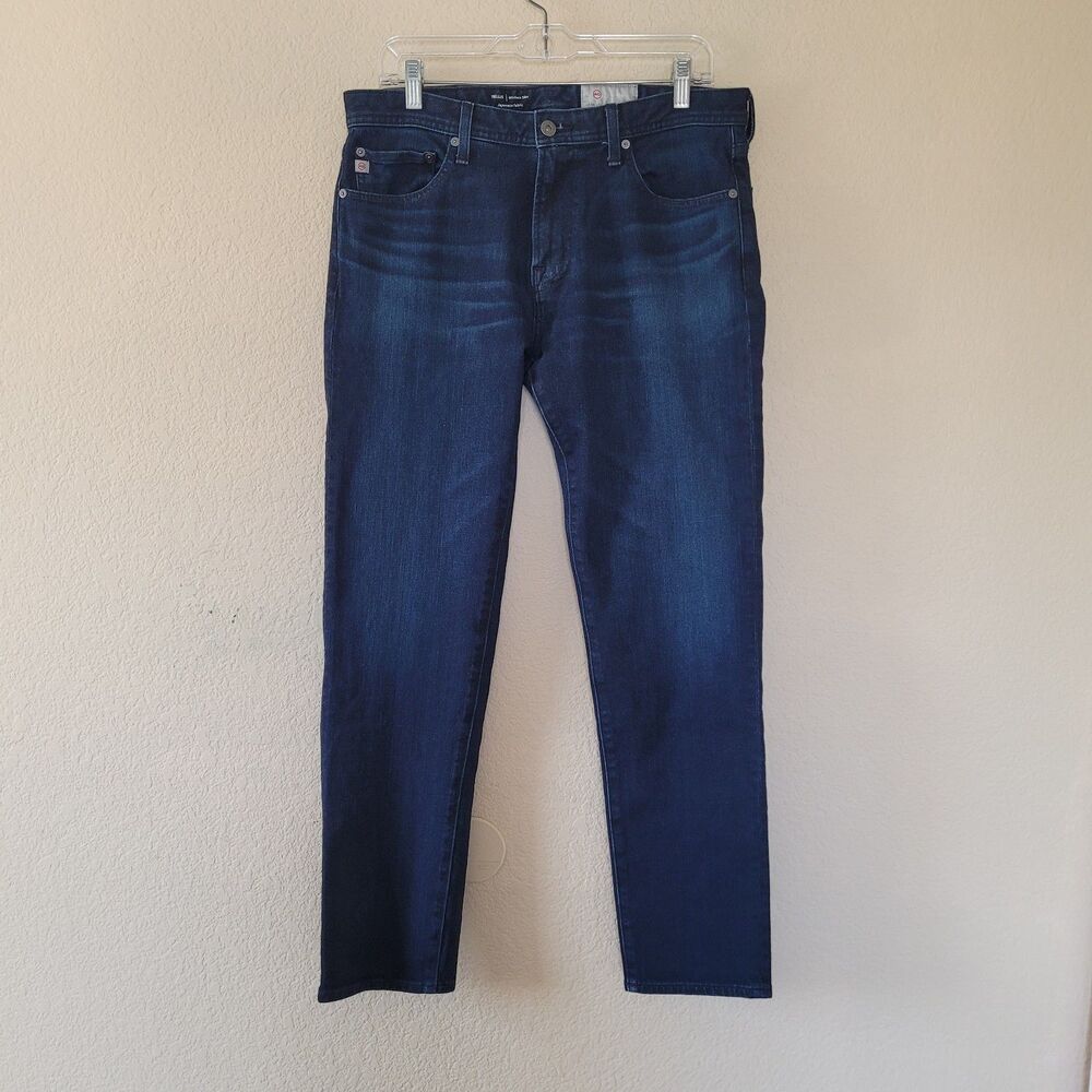 Adriano Goldschmied AG Men 33x32 Blue The Tellis Modern Slim Pants Stretch Japan